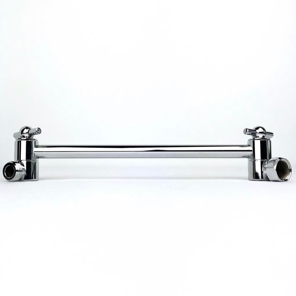 Reon Chrome Shower Arm Extension Adjustable 10 4/5 in. Brass Wall Mount Remodel - Picture 3 of 15